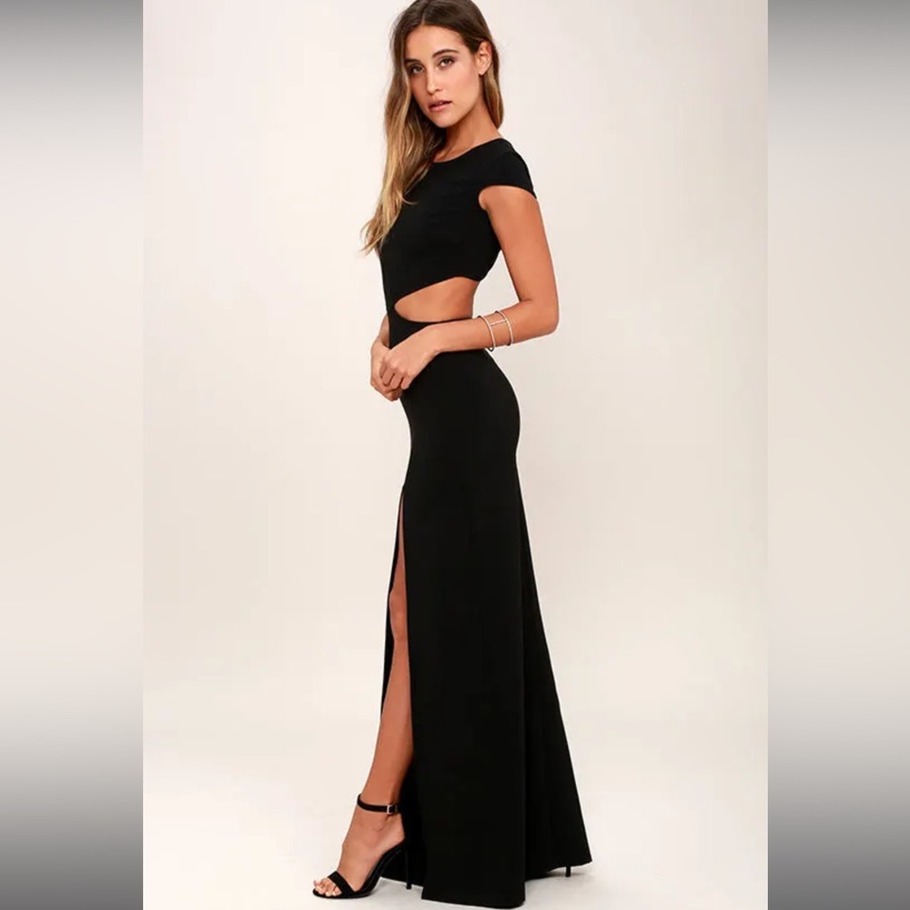 NWT Lulus Conversation Piece Black Backless Maxi Dress - Size XS
